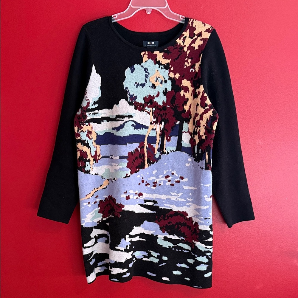 Maeve by Anthropologie Scenic Landscape Sweater Dress Sz L